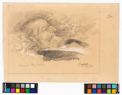 Porträt des Chormeisters und Komponisten Eduard Kremser auf dem Sterbebett alkotó: Josef Engelhart