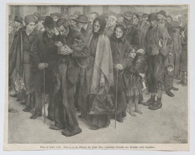 Újságkivágás, feltehetően a „Leipziger Illustrirten Zeitung” című lapból: „Bécs 1918-ban” alkotó: Josef Engelhart