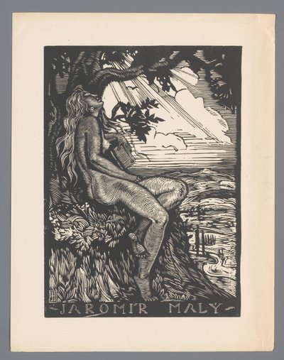 Ex libris van Jaromír Malý alkotó: Josef Hodek