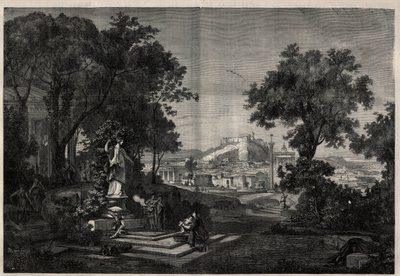 Az ókori Görögország: kilátás a Vénusz athénész kertjére. Metszet Joseph Hoffmann festménye után a „The Illustrous Universe”-ben alkotó: Josef Hoffman