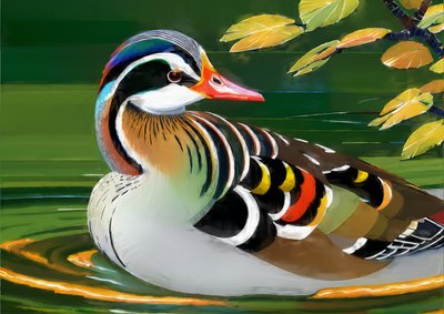 Állatok: mandarin kacsa 1 alkotó: Josef Johann Michel