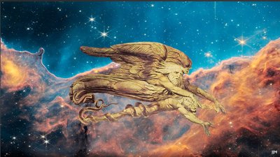 JJM-recreate: Blake-W_Und Elohim schuf Adam+JWST alkotó: Josef Johann Michel