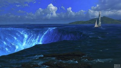 JJM újrateremti a Bierstadt-A: Niagara-vízesést (vitorlás hajóval) alkotó: Josef Johann Michel