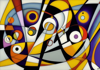 abstract: on white-circles+swings 6 alkotó: Josef Johann Michel