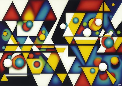 abstract: spheres+triangles 4 alkotó: Josef Johann Michel