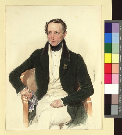 Johann Ludwig Deinhardstein költő és színházigazgató portréja alkotó: Josef Kriehuber