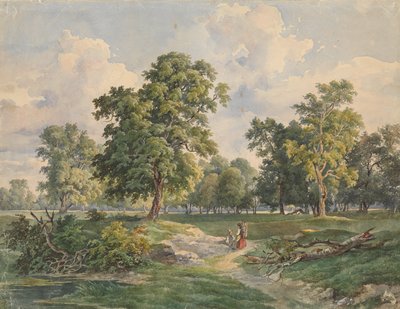 Nagy parkos táj, Laxenburg alkotó: Josef Kriehuber