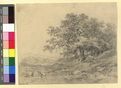Tájkép-tanulmány alkotó: Josef Kriehuber