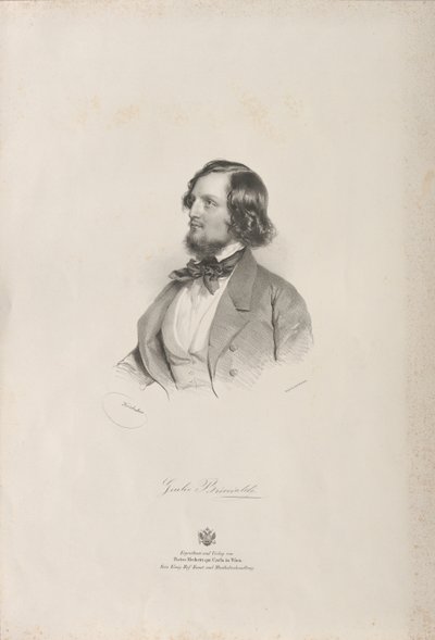 Giulio Briccialdi fuvolaművész és zeneszerző portréja 1818-1881, 1850 előtt. alkotó: Josef Kriehuber
