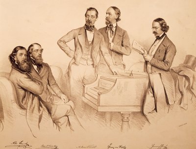 Csoportportré bécsi zenészekről és zeneszerzőről: Franz von Suppe 