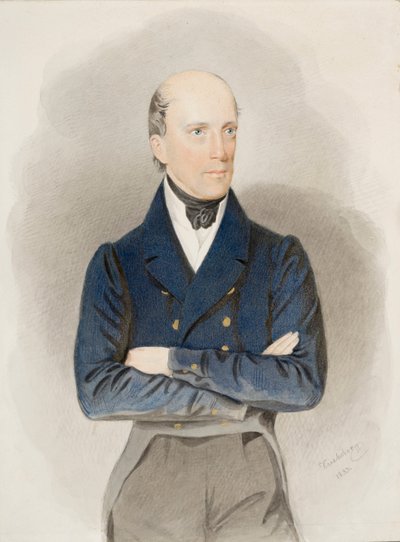 János osztrák főherceg (1782-1859) portréja (akvarell, papír) alkotó: Josef Nikolaus Kriehuber
