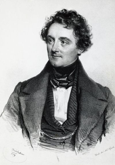 Johann Nepomuk, Eduard Ambrosius Nestroy portréja (Bécs alkotó: Josef Nikolaus Kriehuber