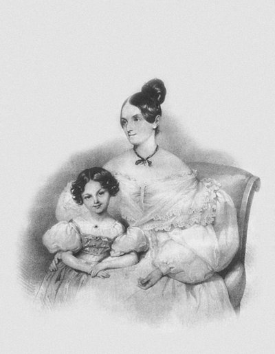 Olga Narichkina Potocki portréja lányukkal, Sophie-val 1802-1861, 1835 alkotó: Josef Nikolaus Kriehuber