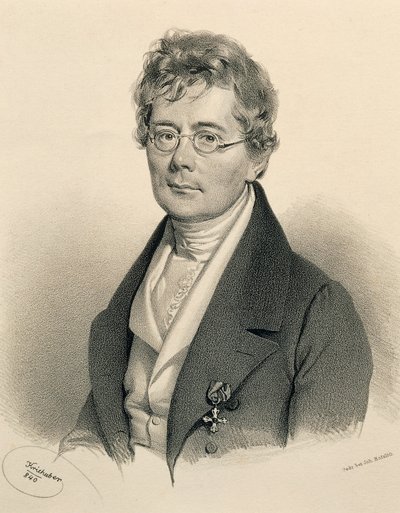 Simon Sechter portréja (Frymburk alkotó: Josef Nikolaus Kriehuber