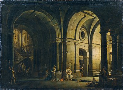 Julius Sabinus búcsúja családjától a börtönben alkotó: Josef Platzer