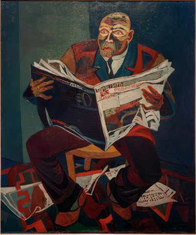 Újságot olvasó férfi alkotó: Josef Scharl