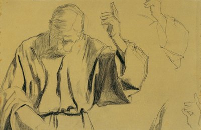 Drapéria tanulmány a "Christi Ascension" festményhez alkotó: Josef Wawra