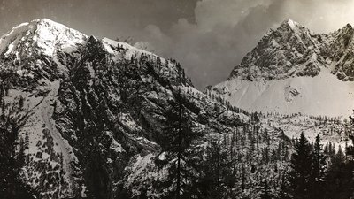 Album "Az én világháborúm – emlékek a délnyugati frontról Karintiában, Olaszországban, Trentino-Alto Adige" 1915.03.31.-1918.12.11. - Josef Zohles Bécs": háborús övezet az Alpokban (b/w p alkotó: Josef Zohles