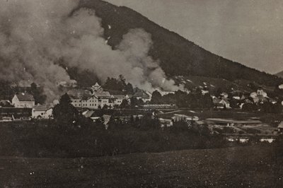 Album "Az én világháborúm – emlékek a délnyugati frontról Karintiában, Olaszországban, Trentino-Alto Adige" 1915.03.31.-1918.12.11. - Josef Zohles Bécs": bombamerényletek Tarvisióban (b/w p alkotó: Josef Zohles