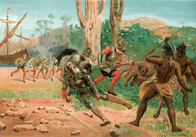 Magellán halála a Fülöp-szigeteken alkotó: Josep or Jose Planella Coromina