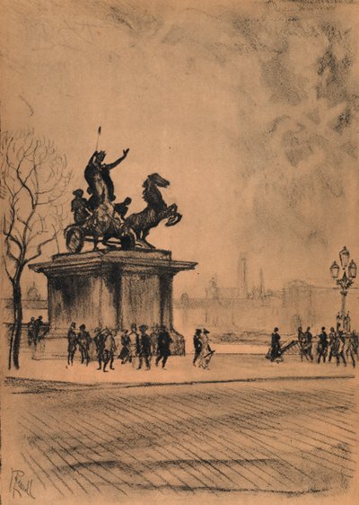 Boadicea, Westminster Bridge (litho) alkotó: Joseph (after) Pennell