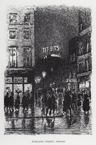 Burleigh Street, Strand (litho) alkotó: Joseph (after) Pennell