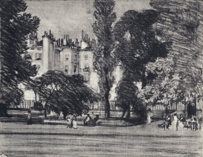 Park Lane, a Parkból (litho) alkotó: Joseph (after) Pennell