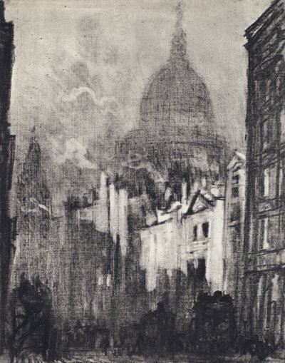 Szent Pál kupola, az Cannon Street felől (litho) alkotó: Joseph (after) Pennell