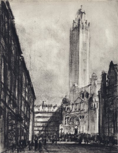 Katedrális, Westminster (litho) alkotó: Joseph (after) Pennell