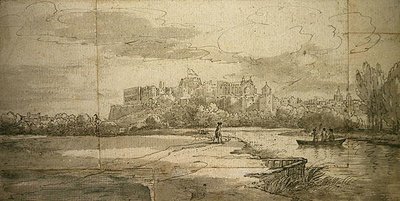 Windsori kastély (toll és tus, mosással, papírra) alkotó: Joseph (attr. to) Farington