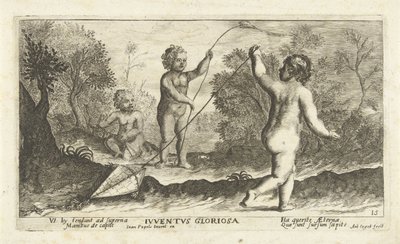 Gyerekek sárkányrepülő Iuventus gloriosa (cím a tárgyon) alkotó: Joseph Antoine Cochet