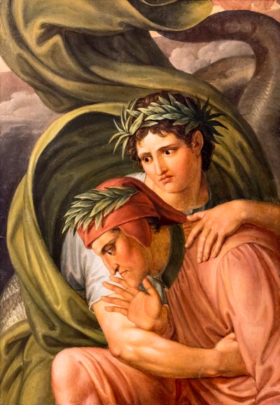 Dante és Vergilius Geryon hátán alkotó: Joseph Anton Koch