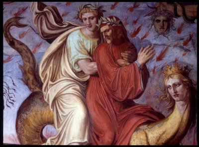 Dante Isteni vígjátéka – Az írót ábrázoló részlet. Joseph Anton Koch freskója, Casino Massimo, Róma alkotó: Joseph Anton Koch