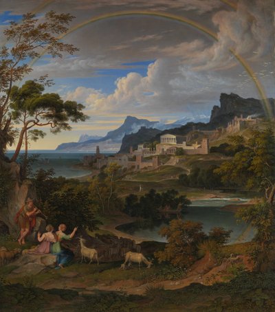 Hősi táj szivárvánnyal, 1824. alkotó: Joseph Anton Koch