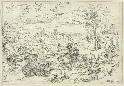 Táj Szent György és a Sárkány és a Monte Soratte alkotó: Joseph Anton Koch