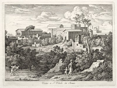 Kilátás a San Vitale-ra, Róma alkotó: Joseph Anton Koch