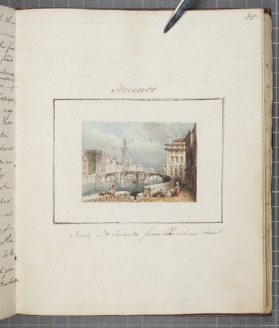 Firenze, a Thomas Moodys Journal-ba beillesztve egy svájci és olaszországi körútról, 1822 (wc papíron) alkotó: Joseph Axe Sleap