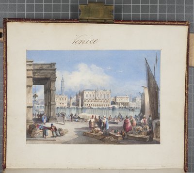 Velence, beillesztve a Thomas Moodys Journal címlapjára egy svájci és olaszországi körútról, 1822 (wc papíron) alkotó: Joseph Axe Sleap