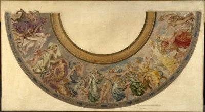 A párizsi városháza fesztivállépcsőjének vázlata: Les mois républicains alkotó: Joseph Blanc