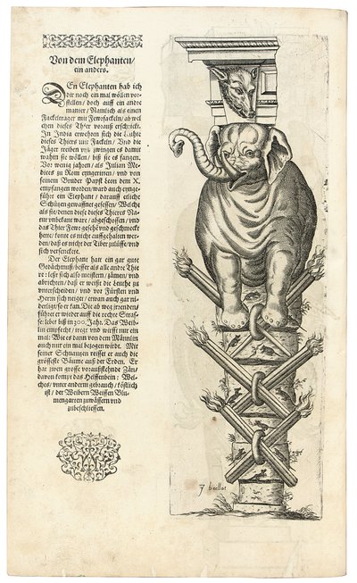 Oszlop egy elefánt alakjával, 1604 alkotó: Joseph Boillot