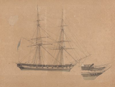 Oldalnézetből Egy Brig és egy másik íja alkotó: Joseph Cartwright