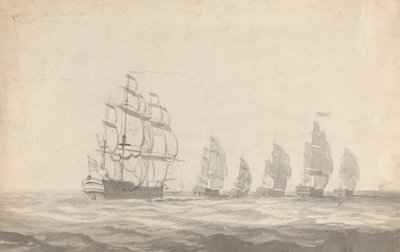 Hat csatahajó emelkedik nehéz tengeren alkotó: Joseph Cartwright