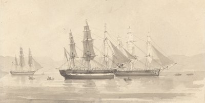 Három hajó Barque-szerű kötéllel alkotó: Joseph Cartwright