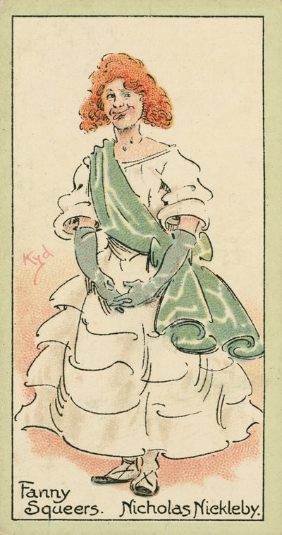 Fanny Squeers, Nicholas Nickleby (színes litográfia) alkotó: Joseph Clayton (1856-1937) (after) Clarke