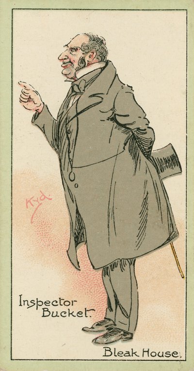 Vödör felügyelő, Bleak House (színes litográfia) alkotó: Joseph Clayton (1856-1937) (after) Clarke