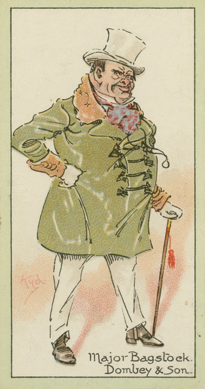 Major Bagstock, Dombey és fia (színes litográfia) alkotó: Joseph Clayton (1856-1937) (after) Clarke