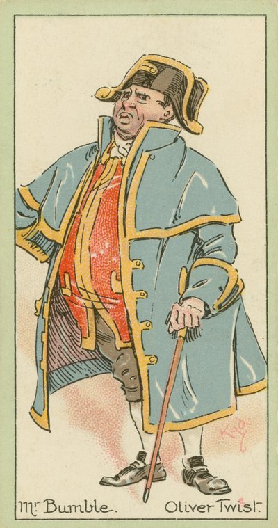 Mr Bumble, Twist Olivér (színes litográfia) alkotó: Joseph Clayton (1856-1937) (after) Clarke