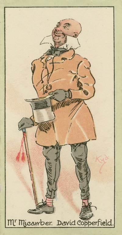 Mr Micawber, David Copperfield (színes litográfia) alkotó: Joseph Clayton (1856-1937) (after) Clarke