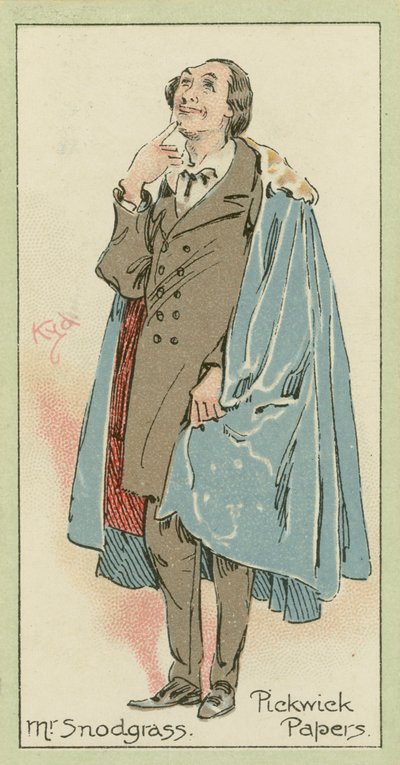 Mr Snodgrass, Pickwick Papers (színes litográfia) alkotó: Joseph Clayton (1856-1937) (after) Clarke