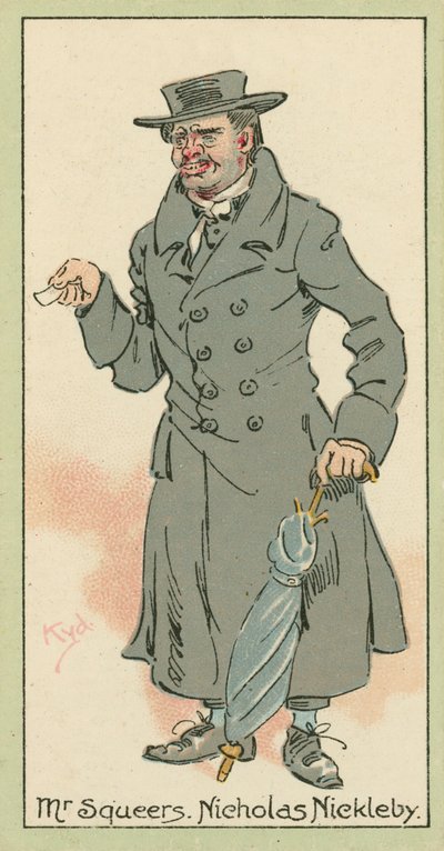 Mr Squeers, Nicholas Nickleby (színes litográfia) alkotó: Joseph Clayton (1856-1937) (after) Clarke